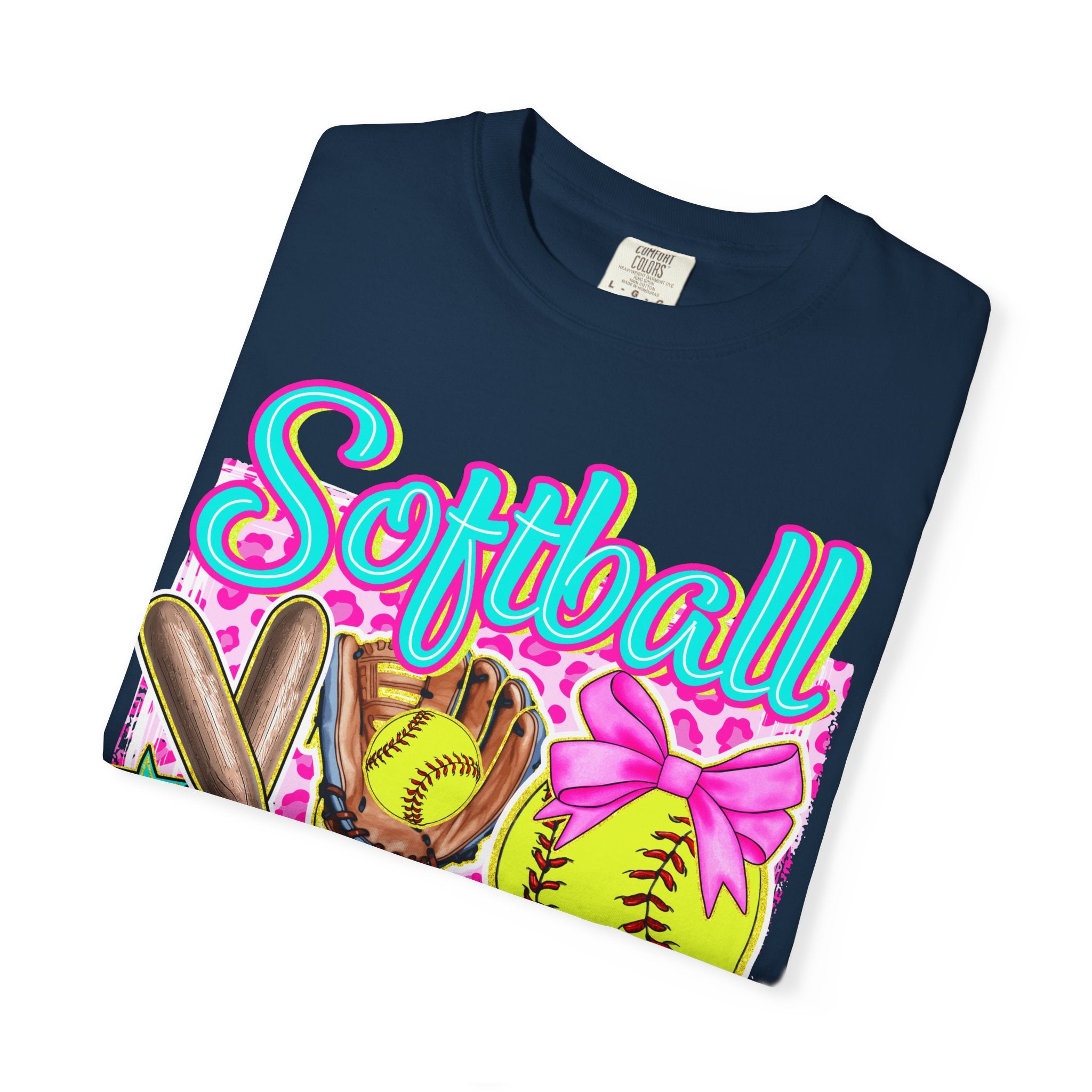 Neon Softball Design Graphic T-Shirt