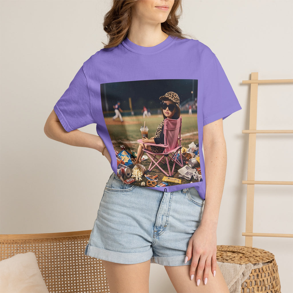 I Live Here Now at Baseball Field Graphic T-shirt