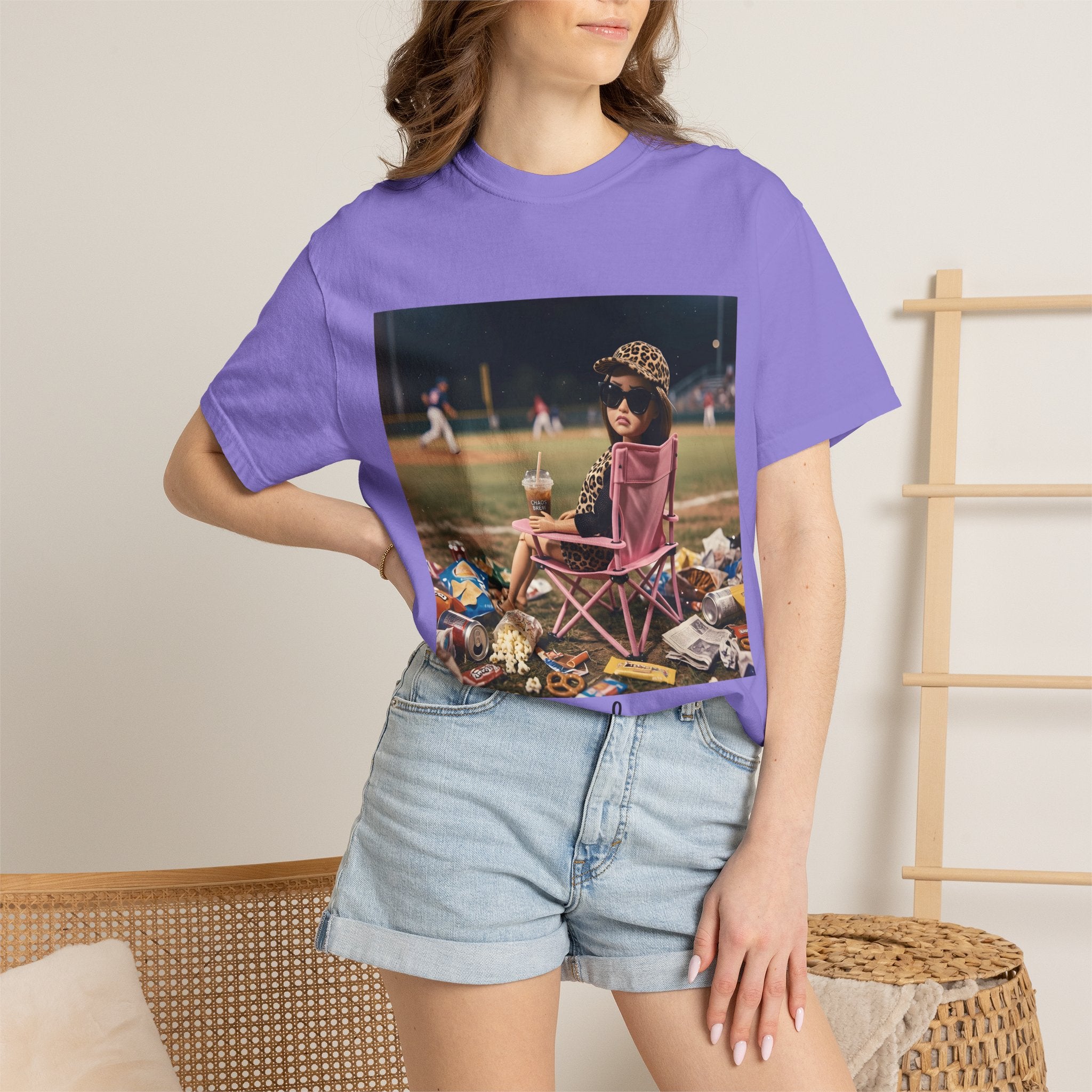I Live Here Now at Baseball Field Graphic T-shirt