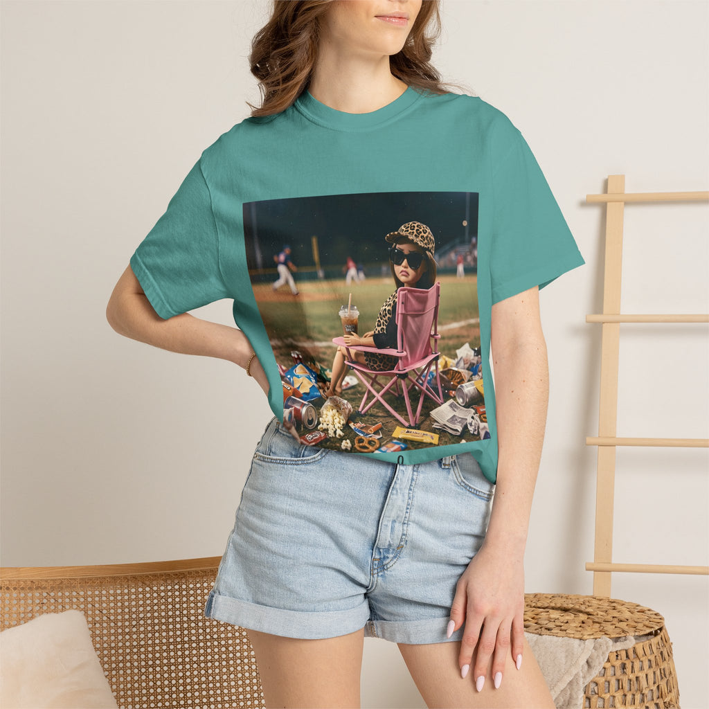 I Live Here Now at Baseball Field Graphic T-shirt