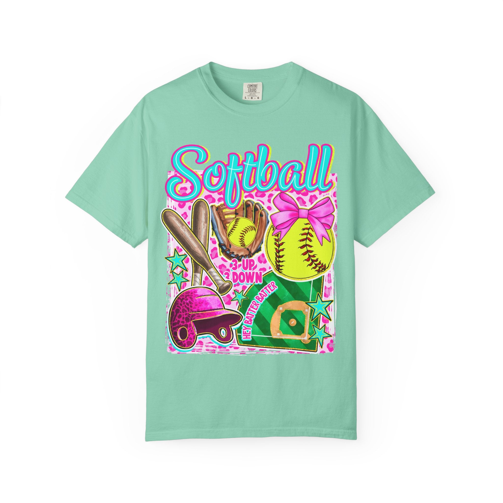 Neon Softball Design Graphic T-Shirt