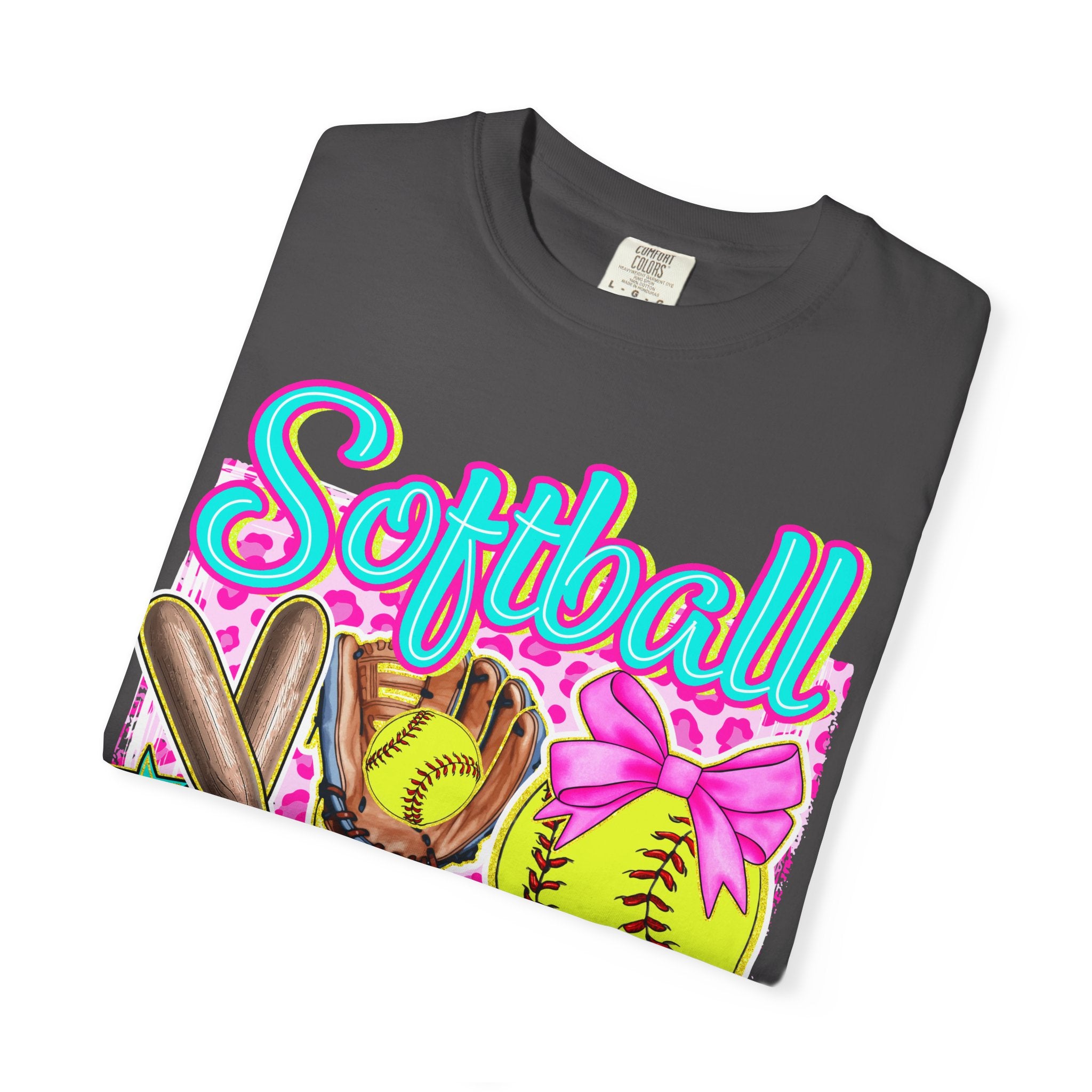 Neon Softball Design Graphic T-Shirt