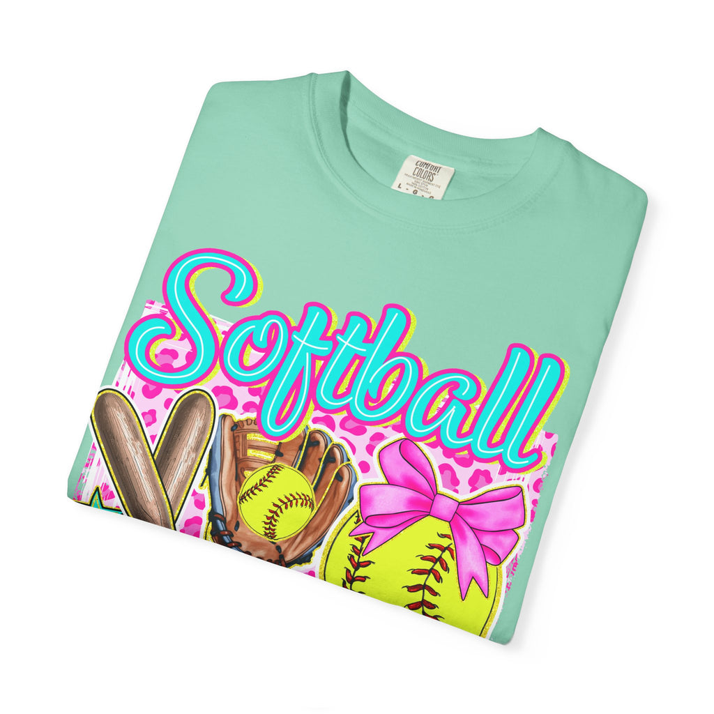 Neon Softball Design Graphic T-Shirt