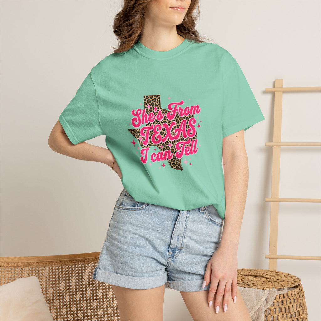 She's From Texas I Can Tell Leopard State Tee