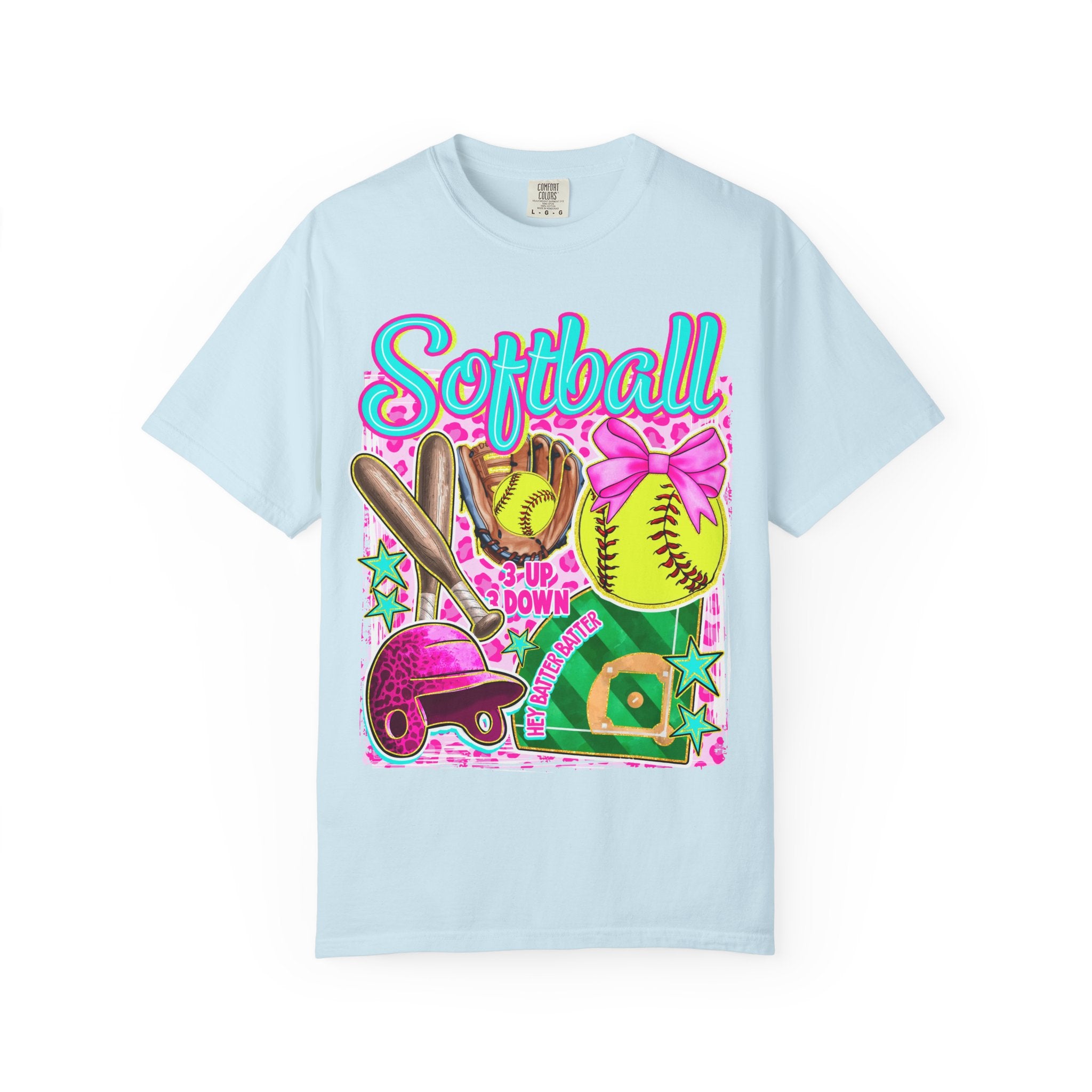 Neon Softball Design Graphic T-Shirt
