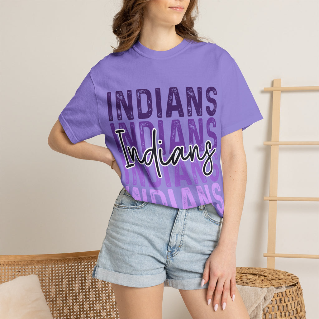 Indians Purple Repeat Graphic T-Shirt