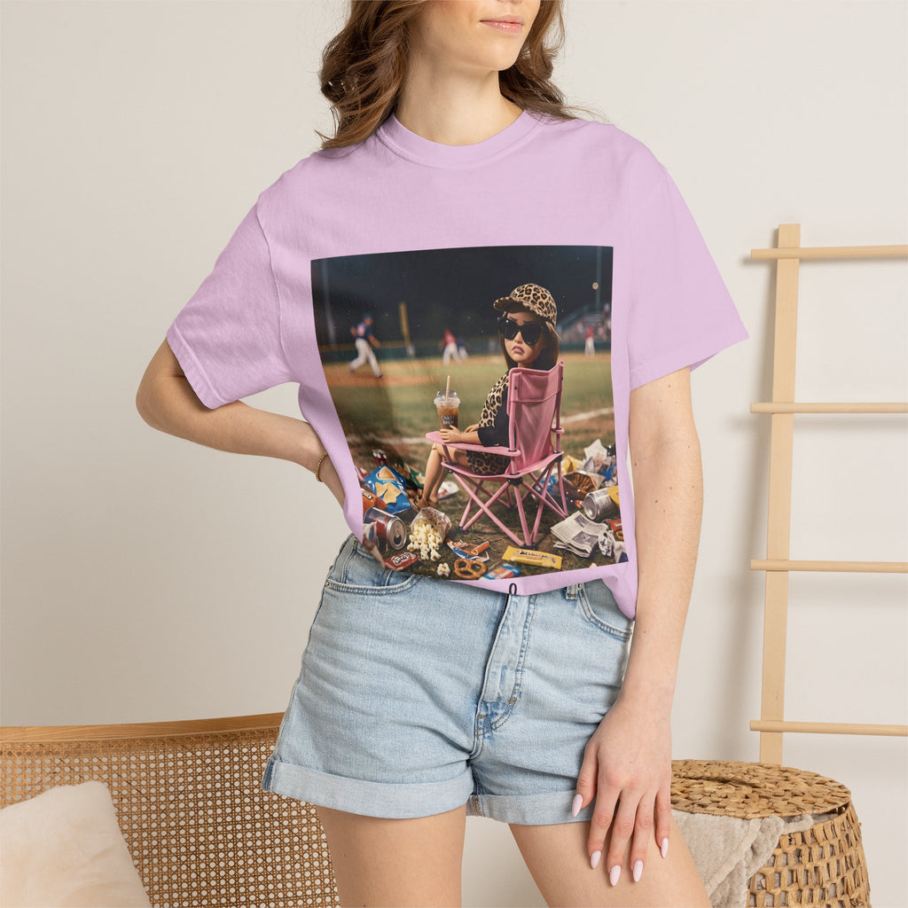 I Live Here Now at Baseball Field Graphic T-shirt