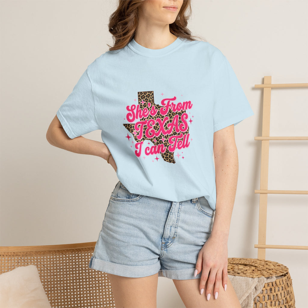 She's From Texas I Can Tell Leopard State Tee
