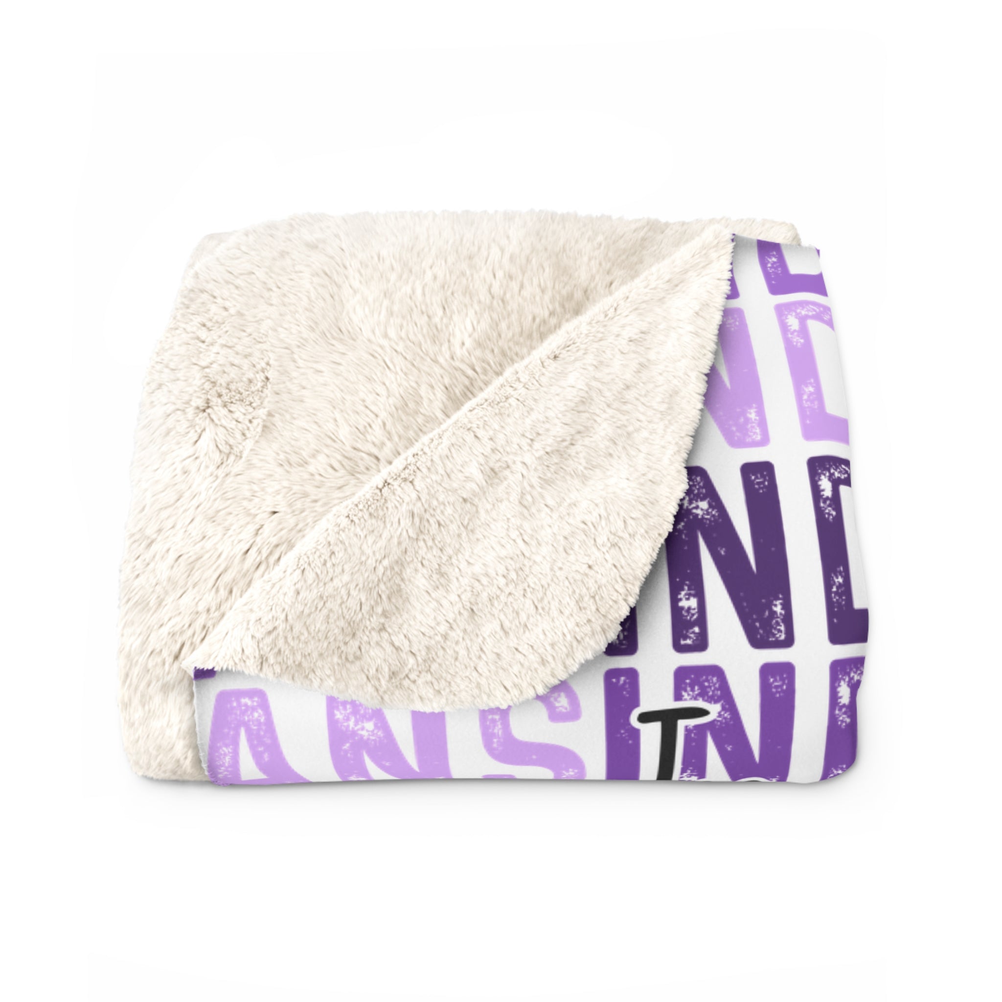 Indians Script Pattern Sherpa Fleece Blanket