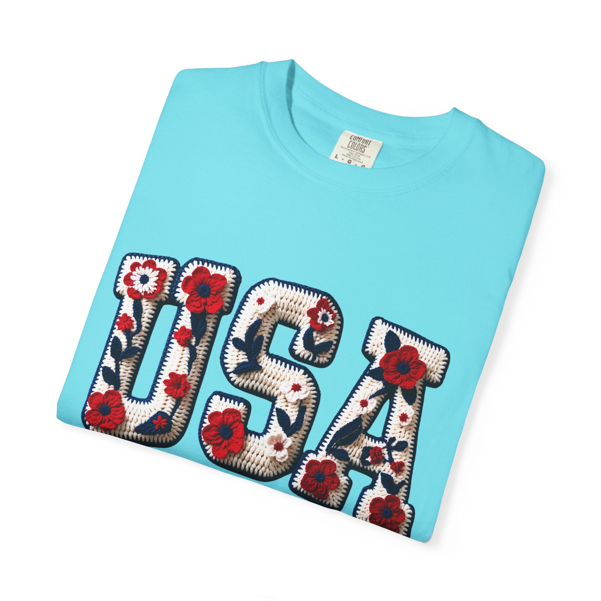 USA Floral Graphic T-Shirt