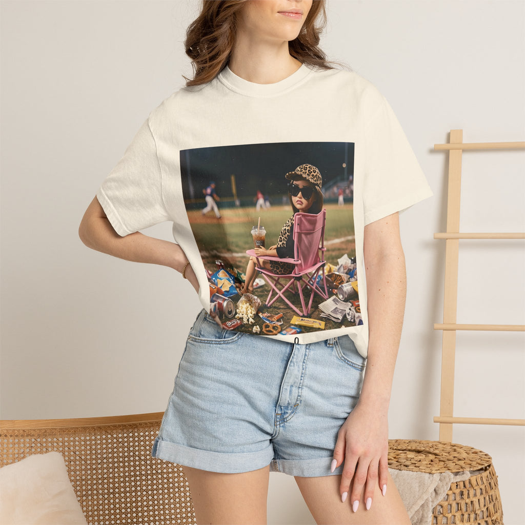 I Live Here Now at Baseball Field Graphic T-shirt