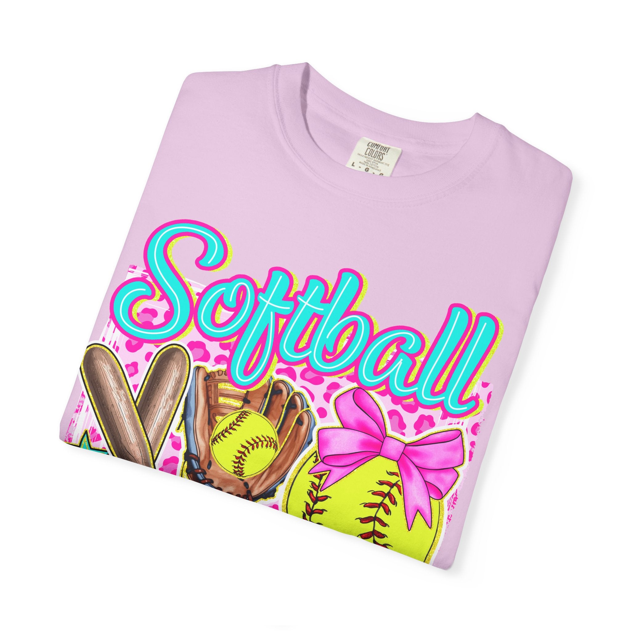 Neon Softball Design Graphic T-Shirt