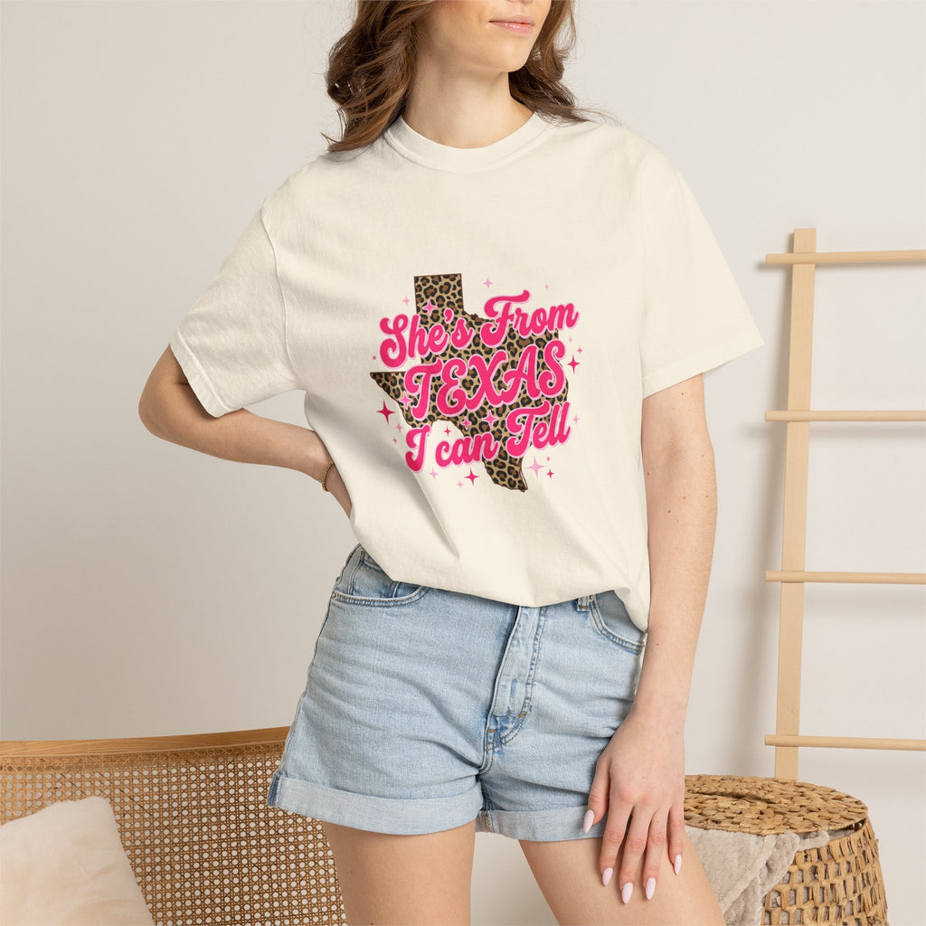She's From Texas I Can Tell Leopard State Tee