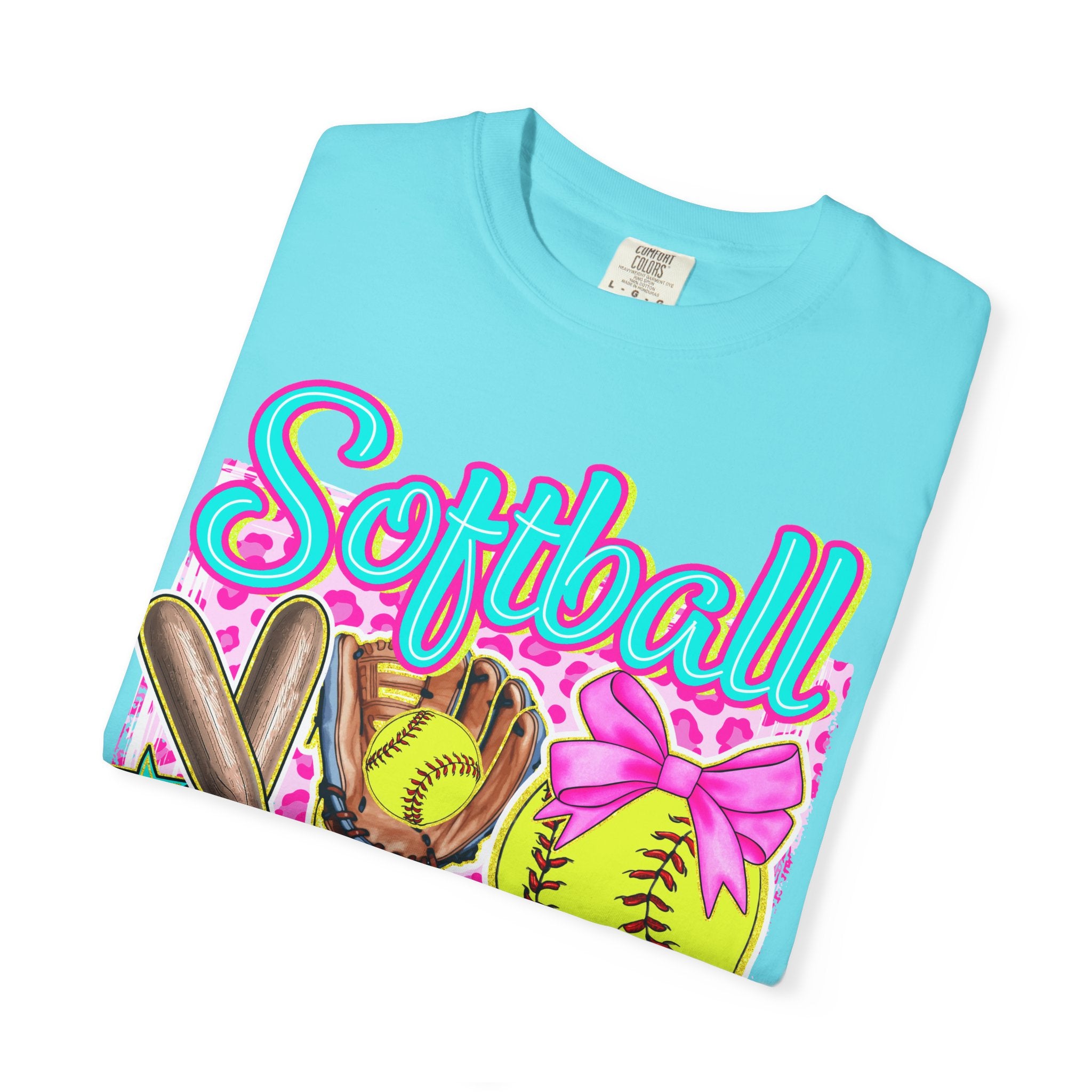 Neon Softball Design Graphic T-Shirt