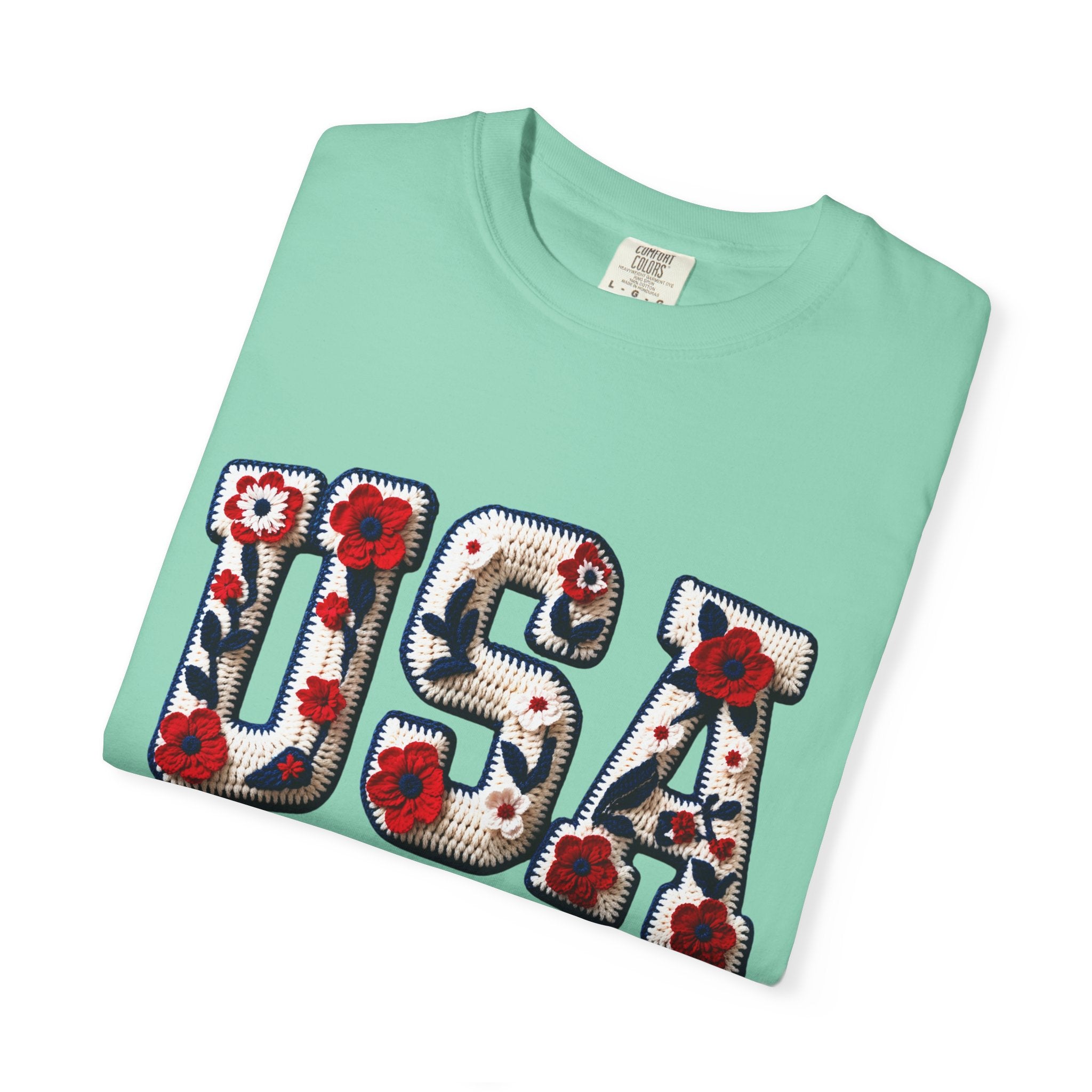 USA Floral Graphic T-Shirt