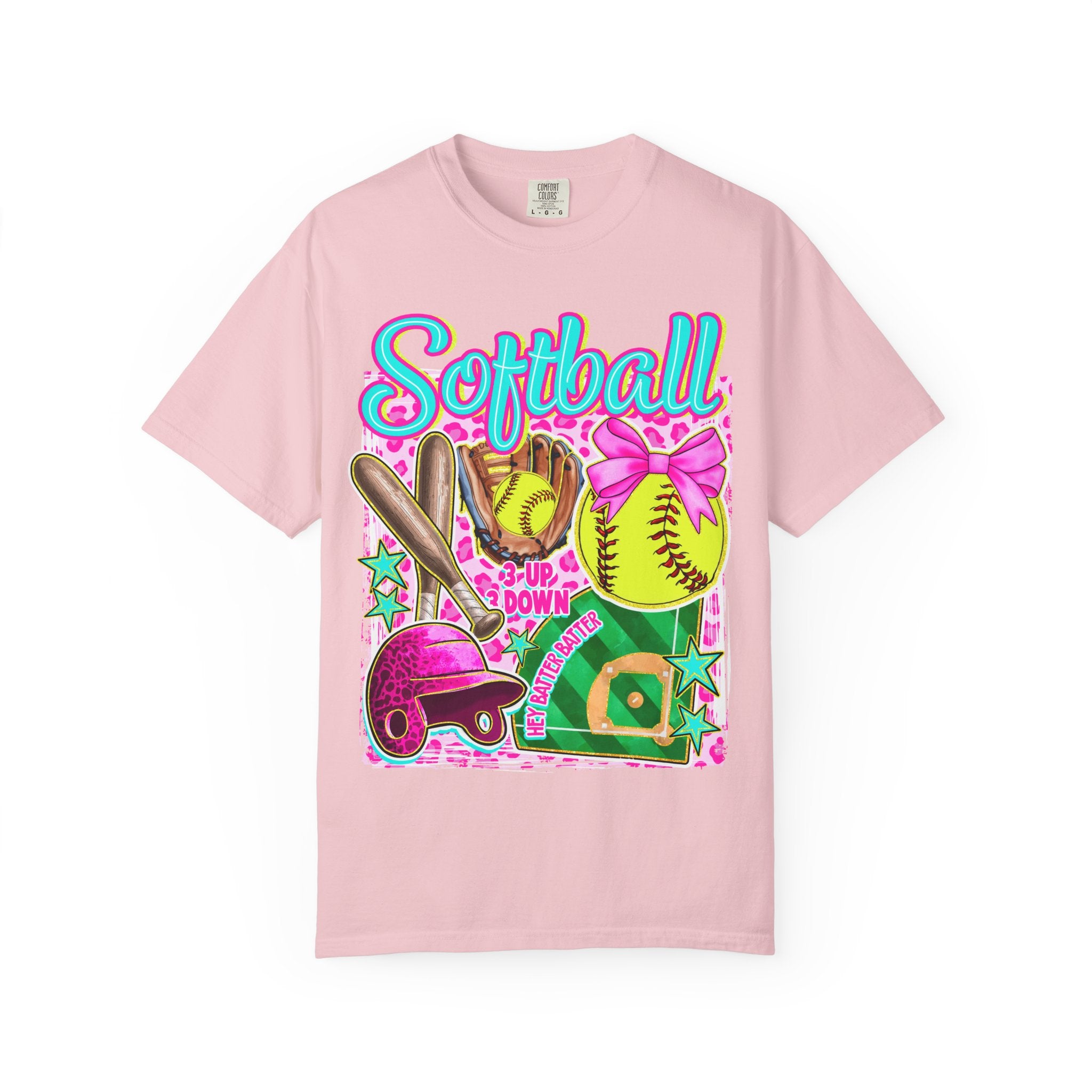 Neon Softball Design Graphic T-Shirt