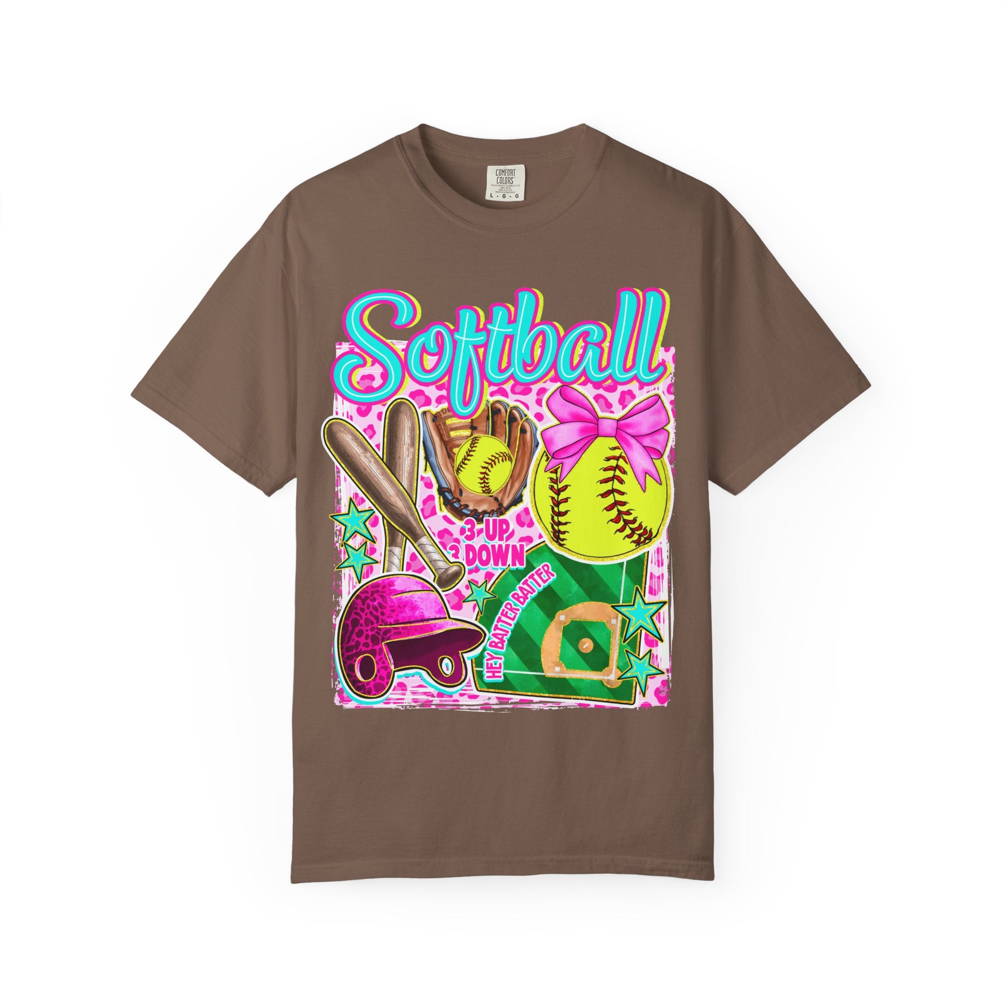 Neon Softball Design Graphic T-Shirt