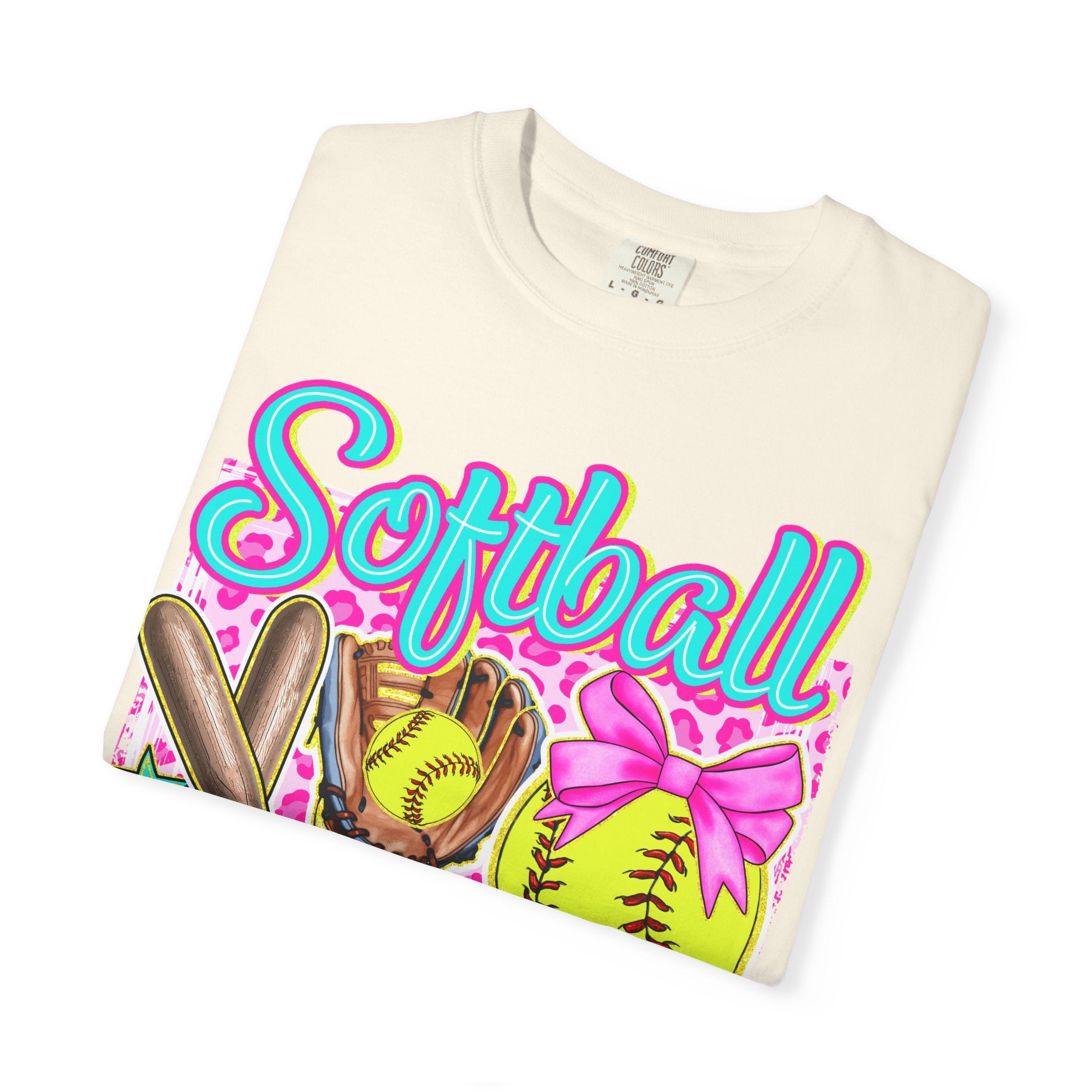 Neon Softball Design Graphic T-Shirt