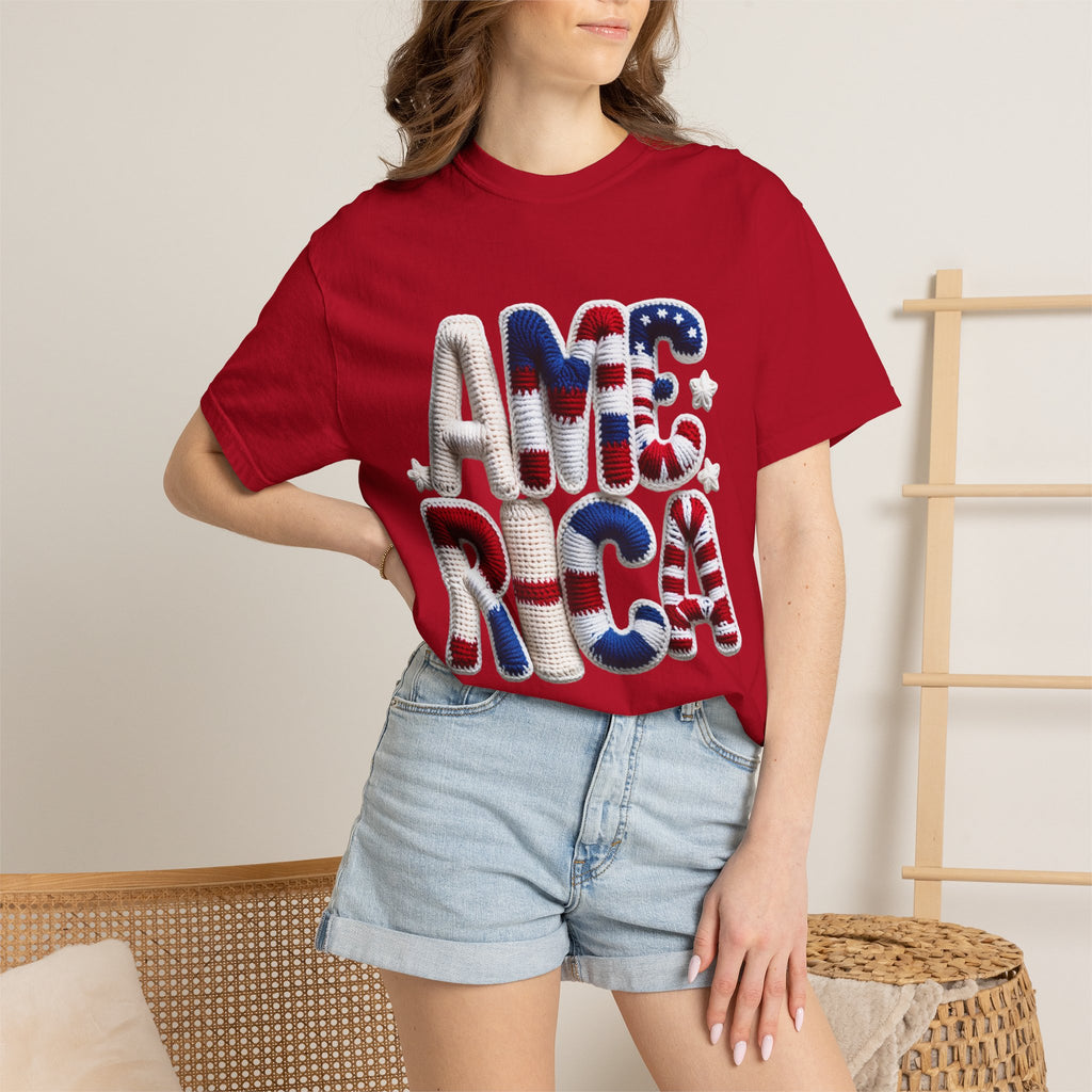 America Puffy Flag Graphic T-Shirt