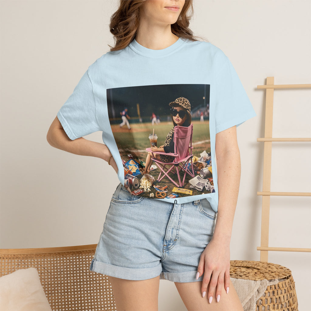 I Live Here Now at Baseball Field Graphic T-shirt