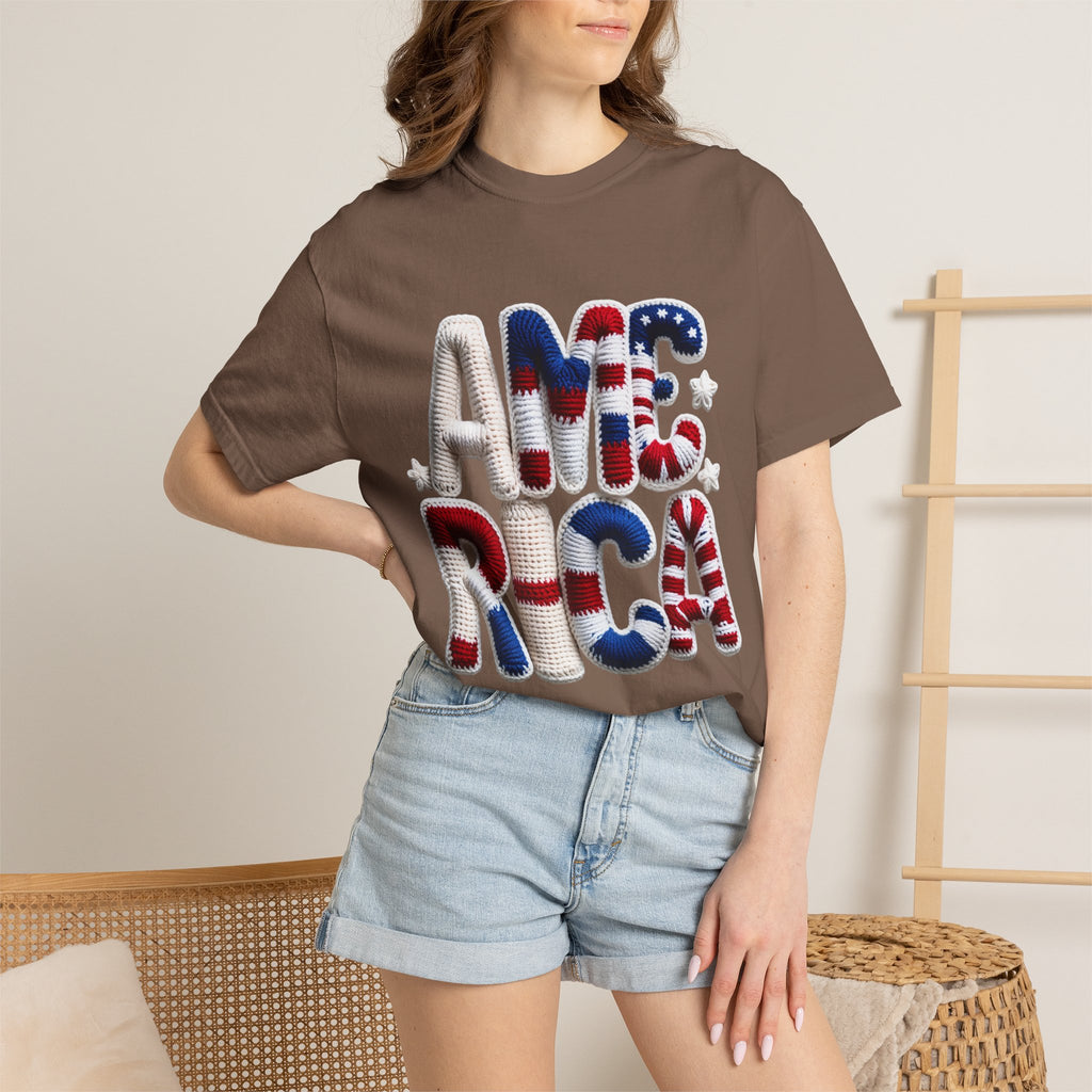 America Puffy Flag Graphic T-Shirt