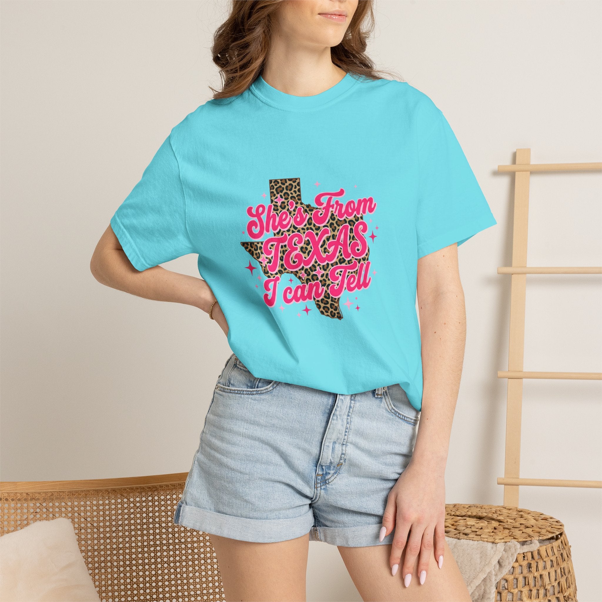 She's From Texas I Can Tell Leopard State Tee