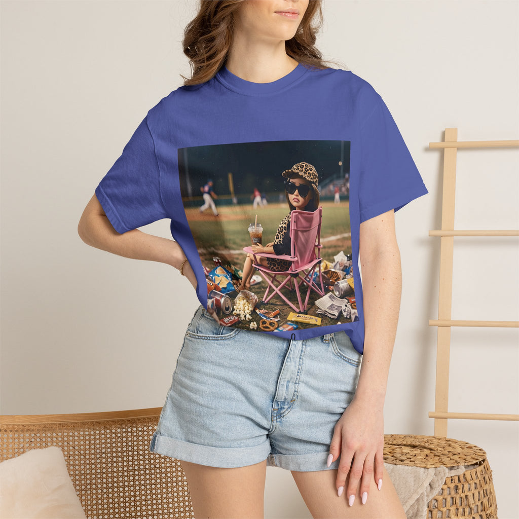 I Live Here Now at Baseball Field Graphic T-shirt