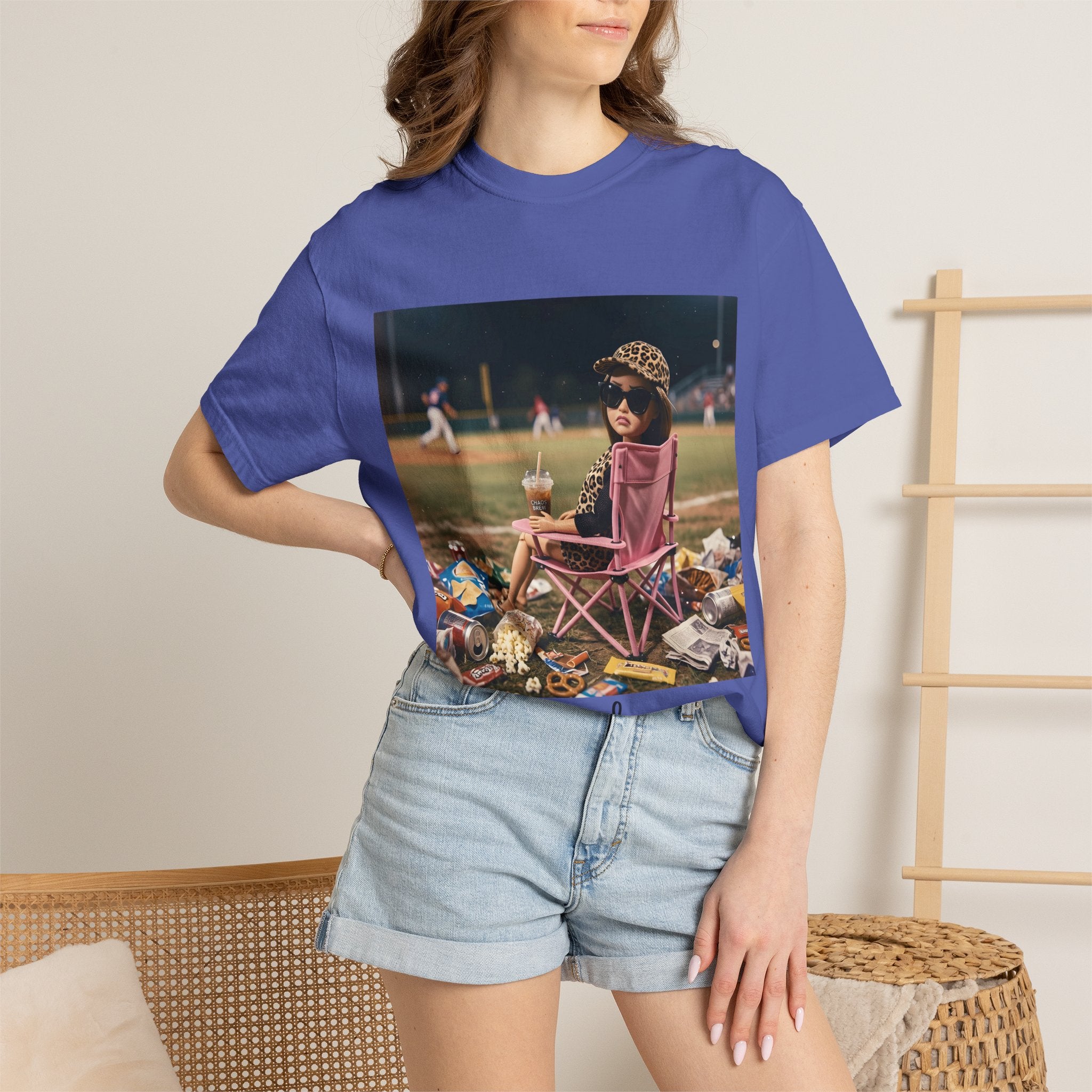 I Live Here Now at Baseball Field Graphic T-shirt
