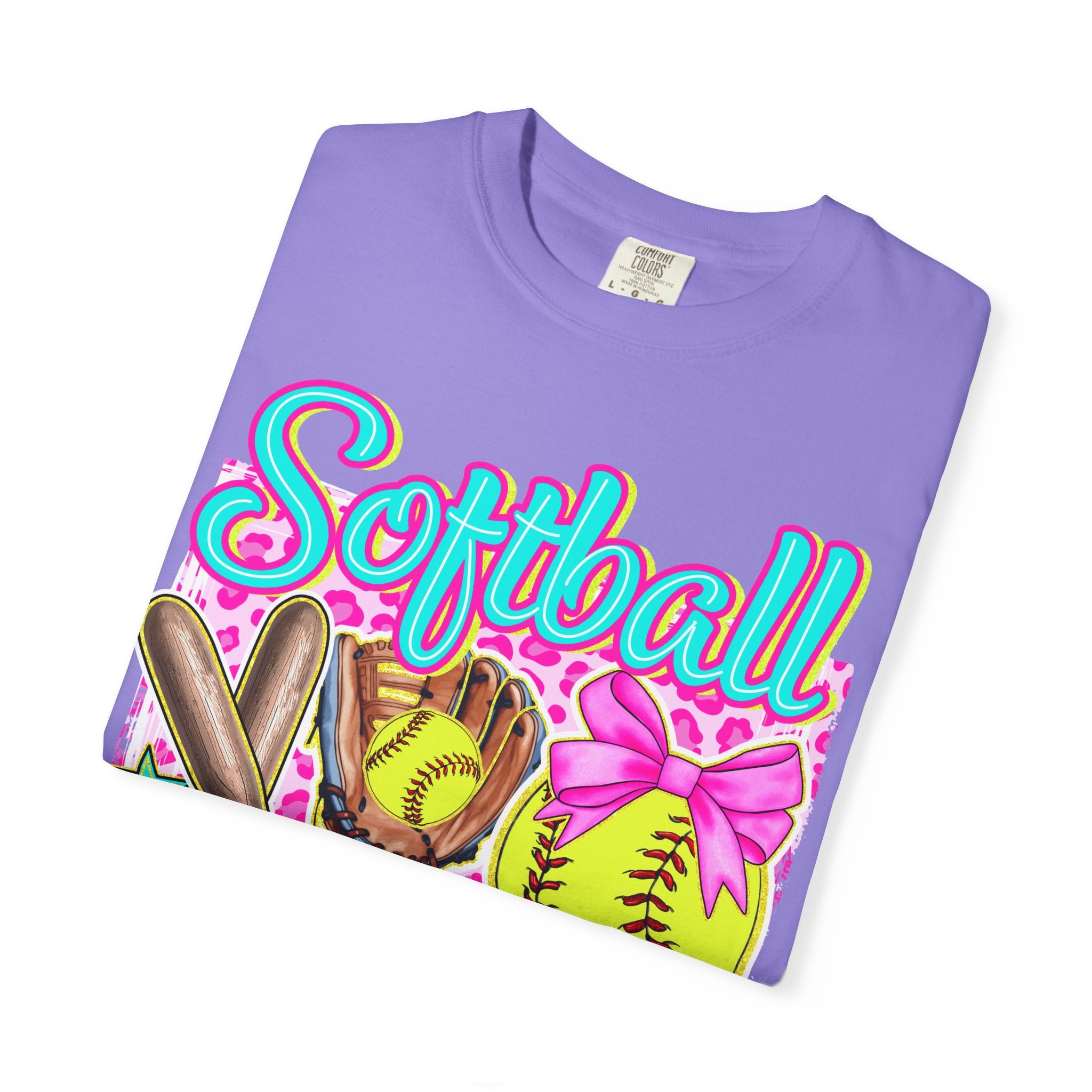 Neon Softball Design Graphic T-Shirt