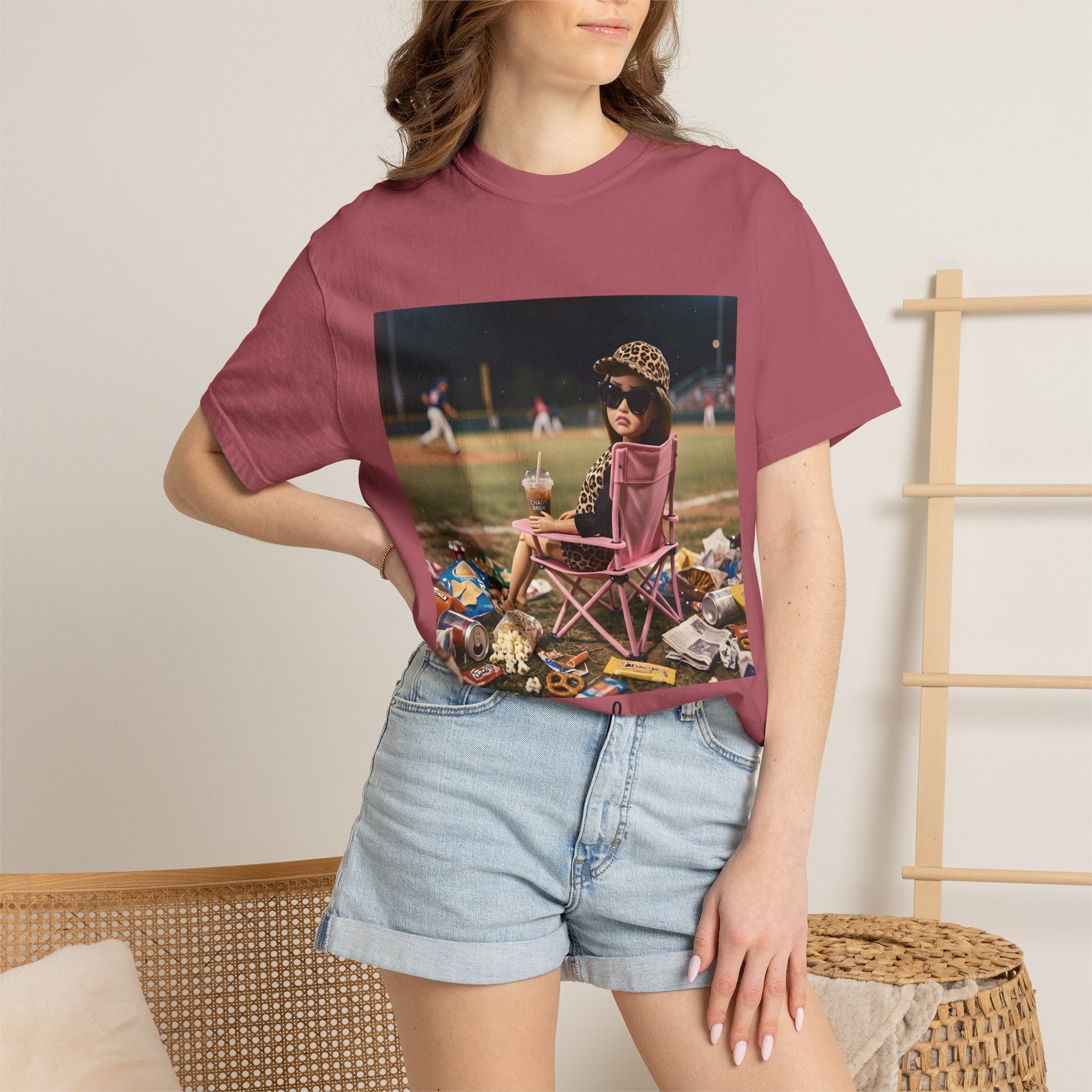 I Live Here Now at Baseball Field Graphic T-shirt