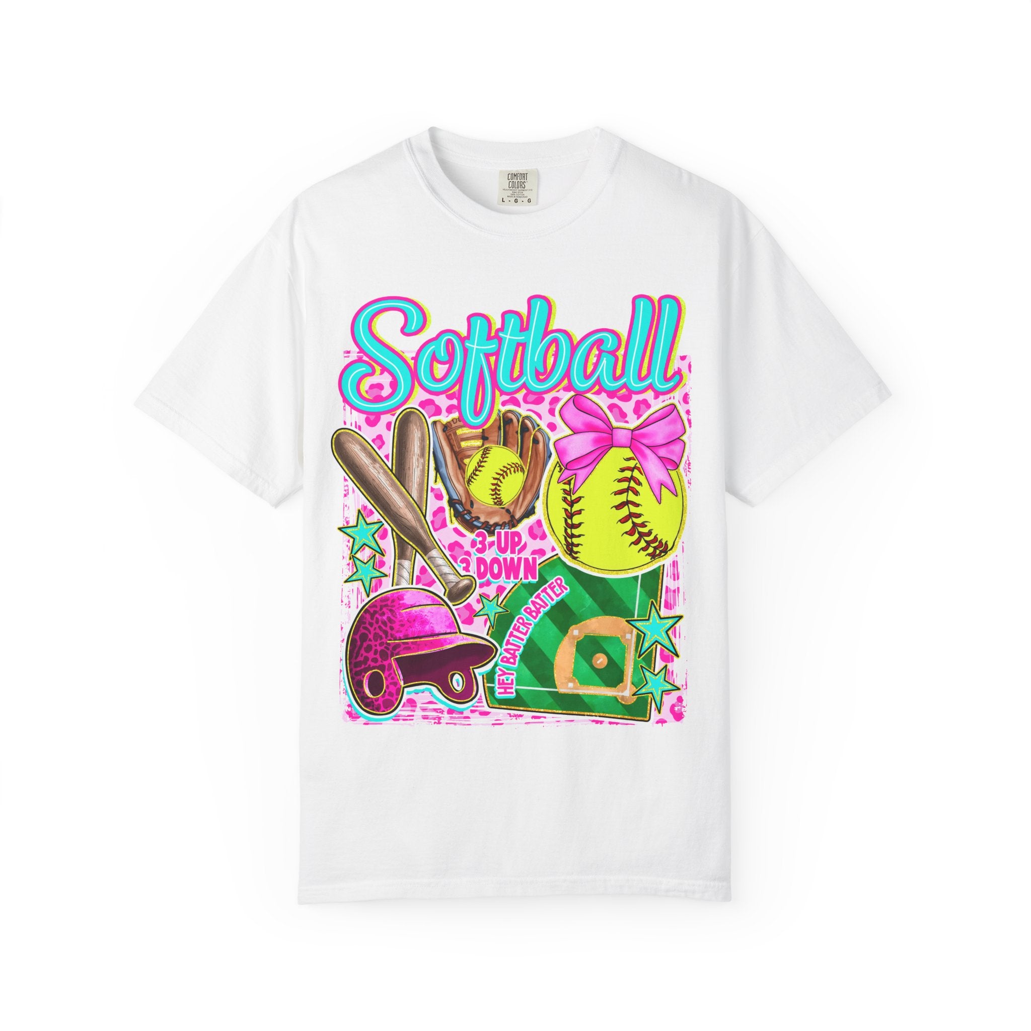 Neon Softball Design Graphic T-Shirt