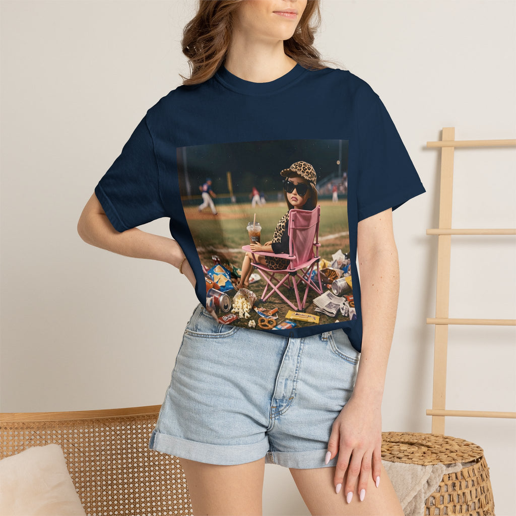 I Live Here Now at Baseball Field Graphic T-shirt