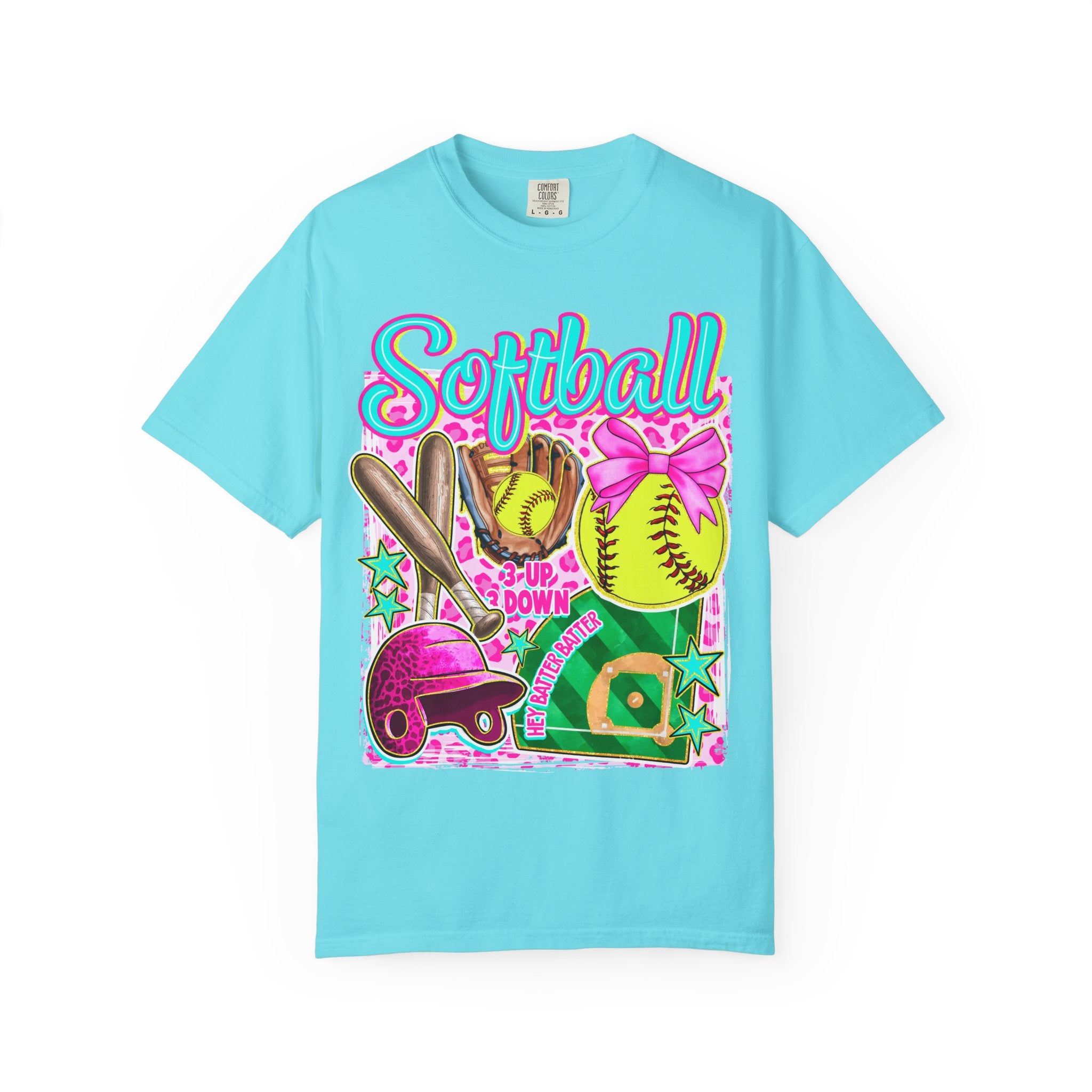 Neon Softball Design Graphic T-Shirt