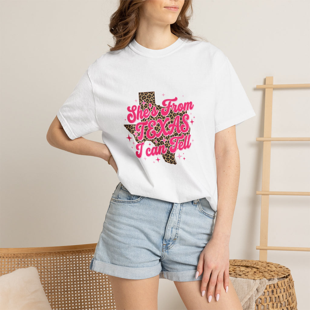 She's From Texas I Can Tell Leopard State Tee