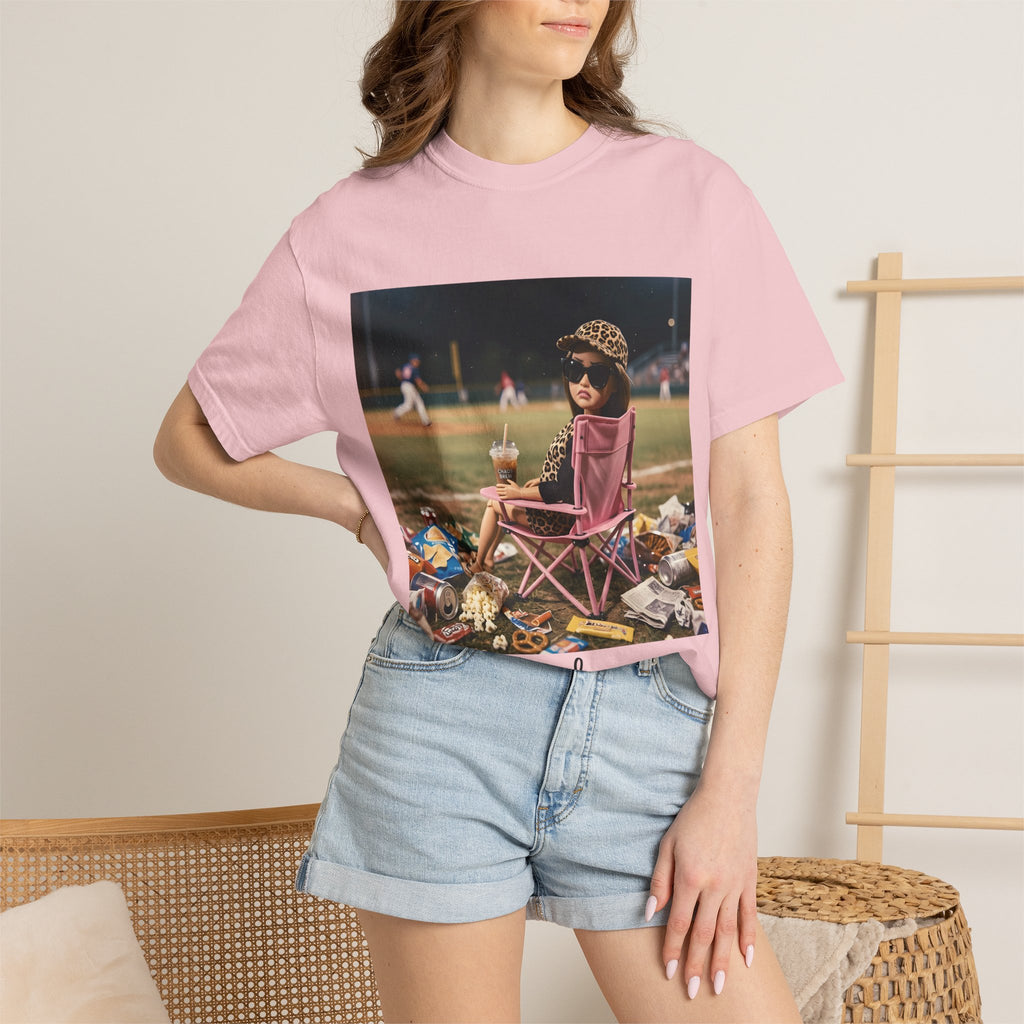 I Live Here Now at Baseball Field Graphic T-shirt