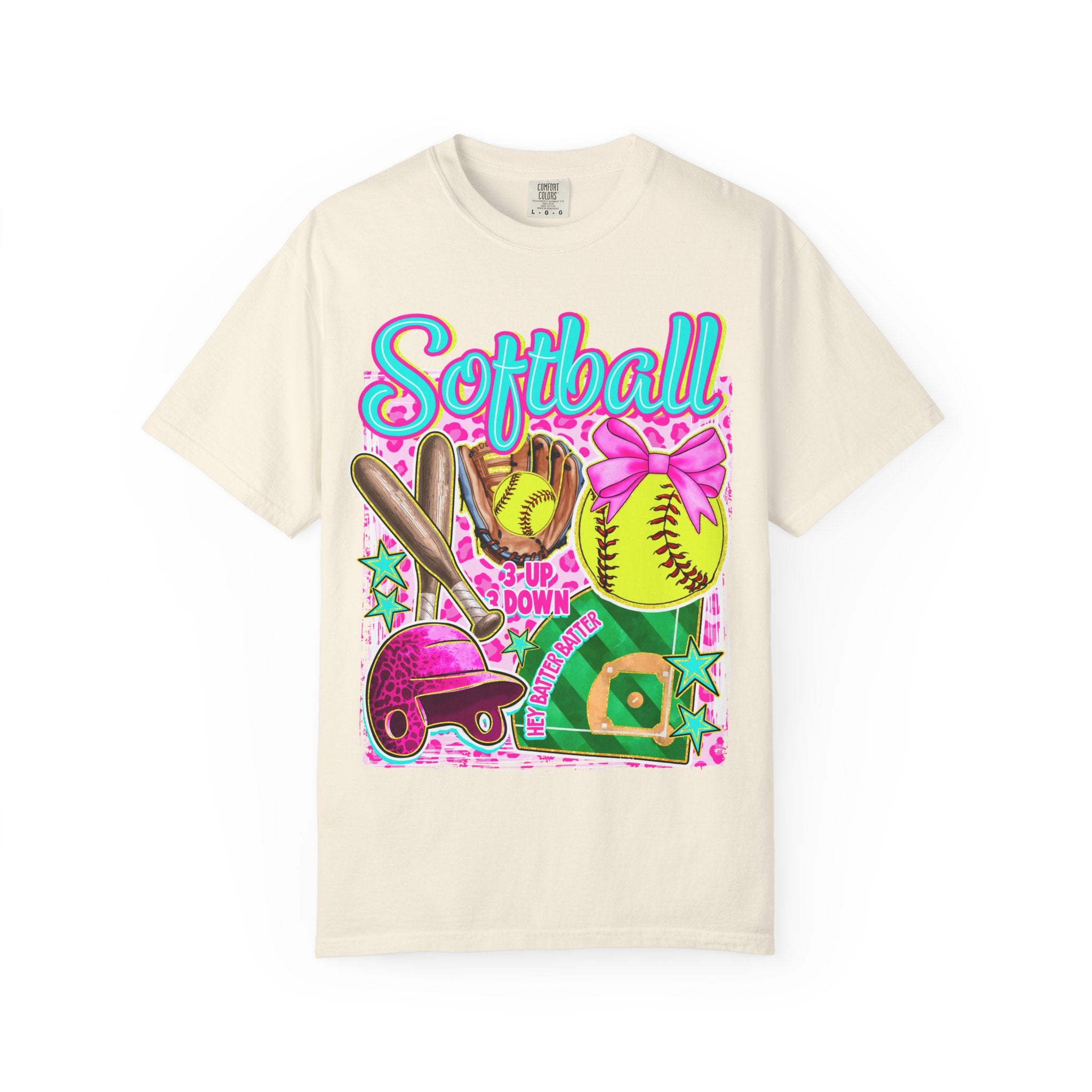 Neon Softball Design Graphic T-Shirt