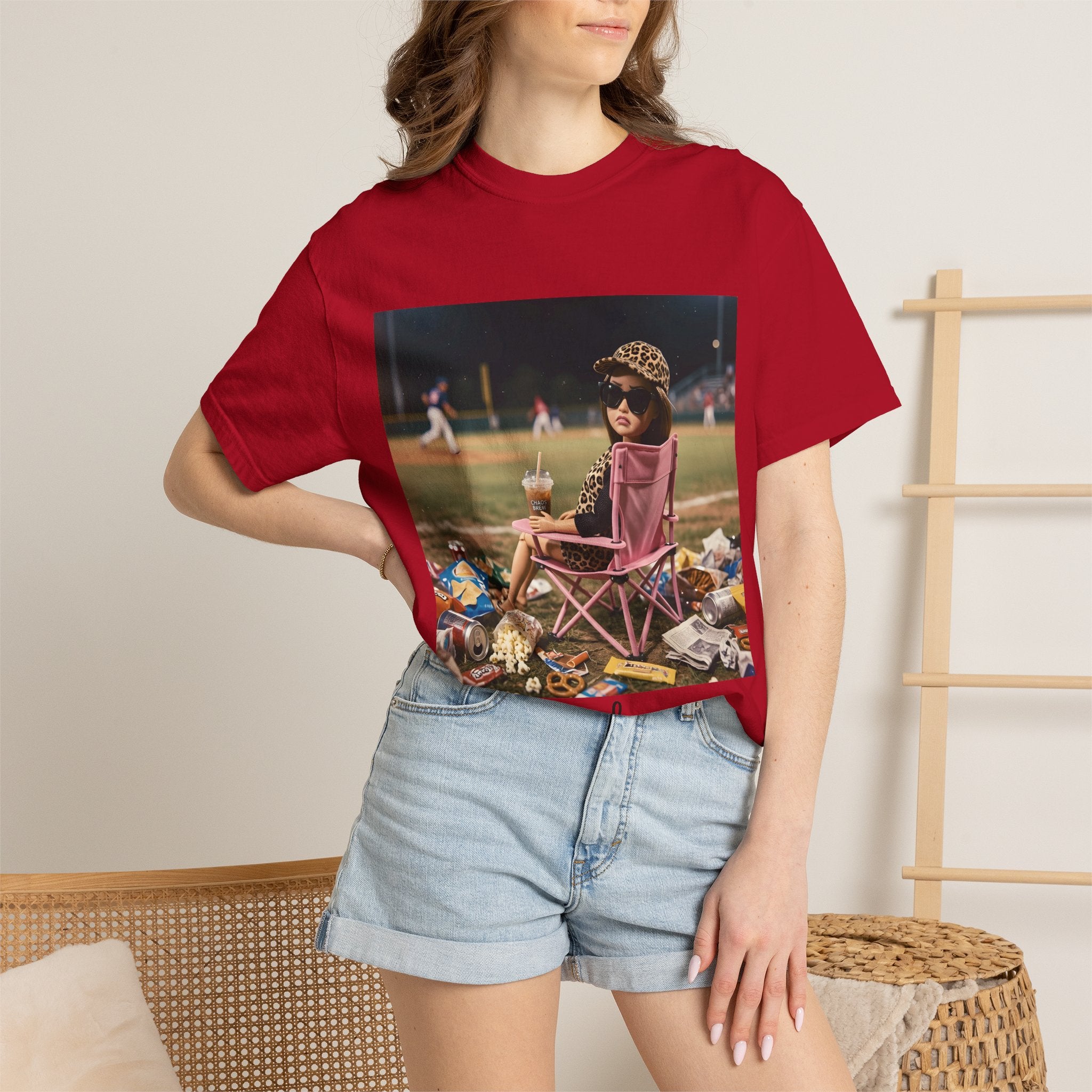 I Live Here Now at Baseball Field Graphic T-shirt