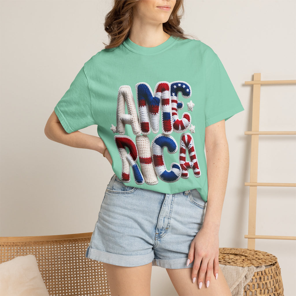 America Puffy Flag Graphic T-Shirt