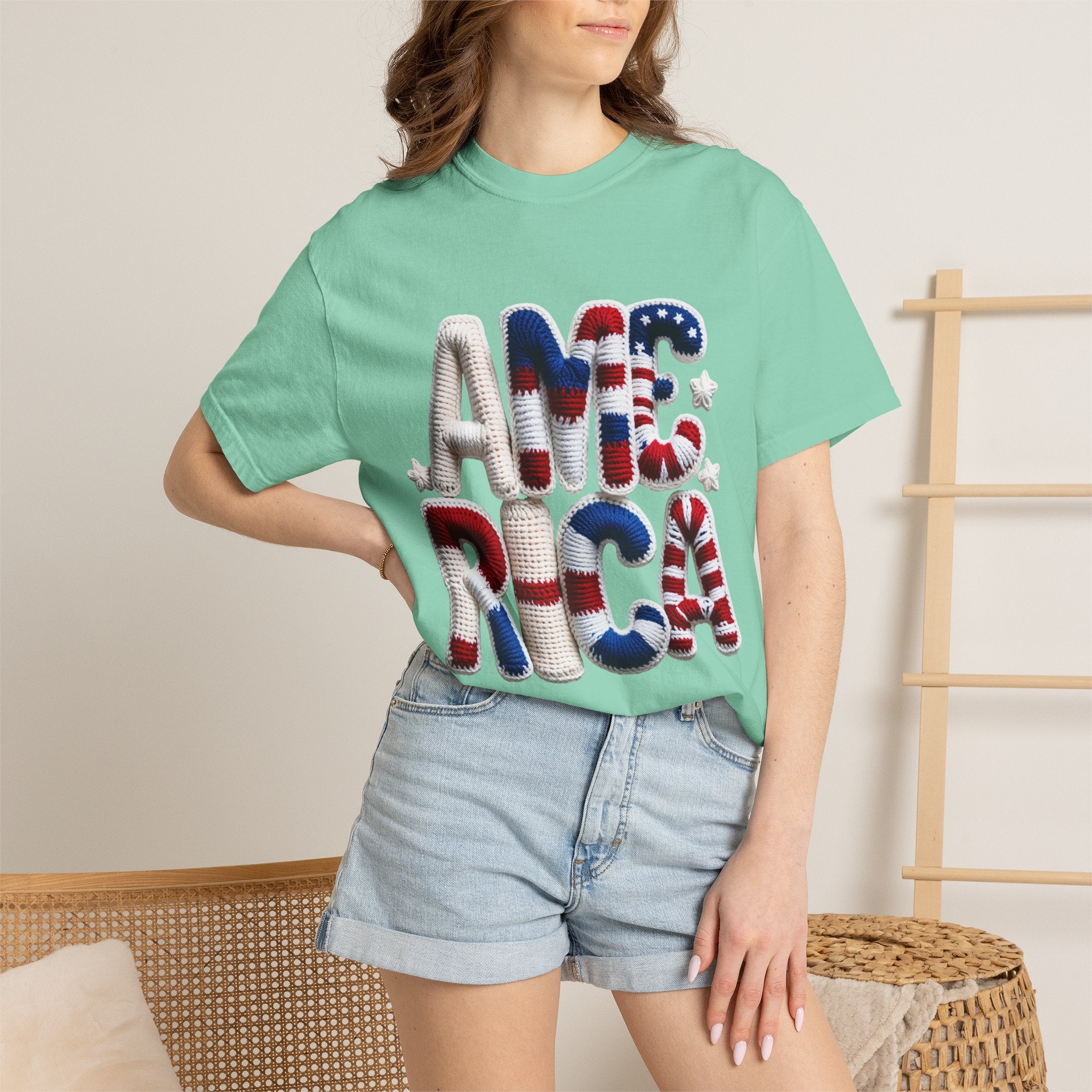America Puffy Flag Graphic T-Shirt