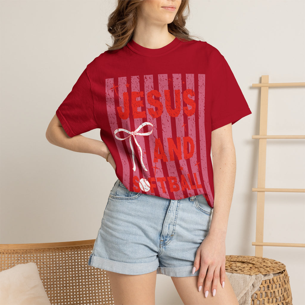 Jesus and Softball Graphic T-shirt