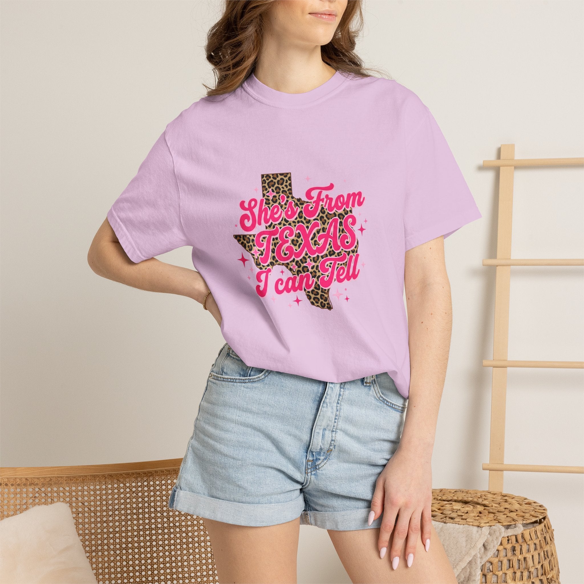 She's From Texas I Can Tell Leopard State Tee
