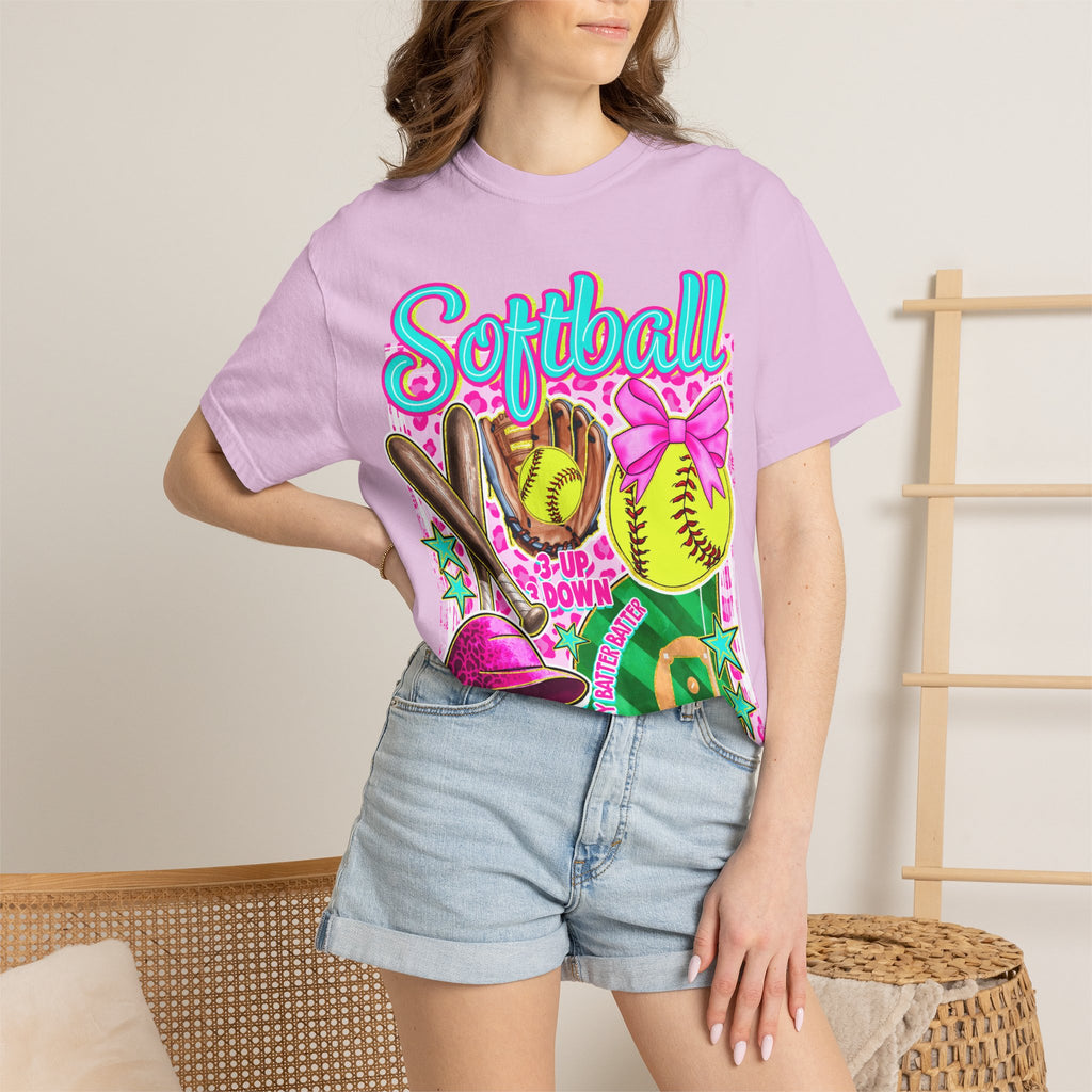 Neon Softball Design Graphic T-Shirt