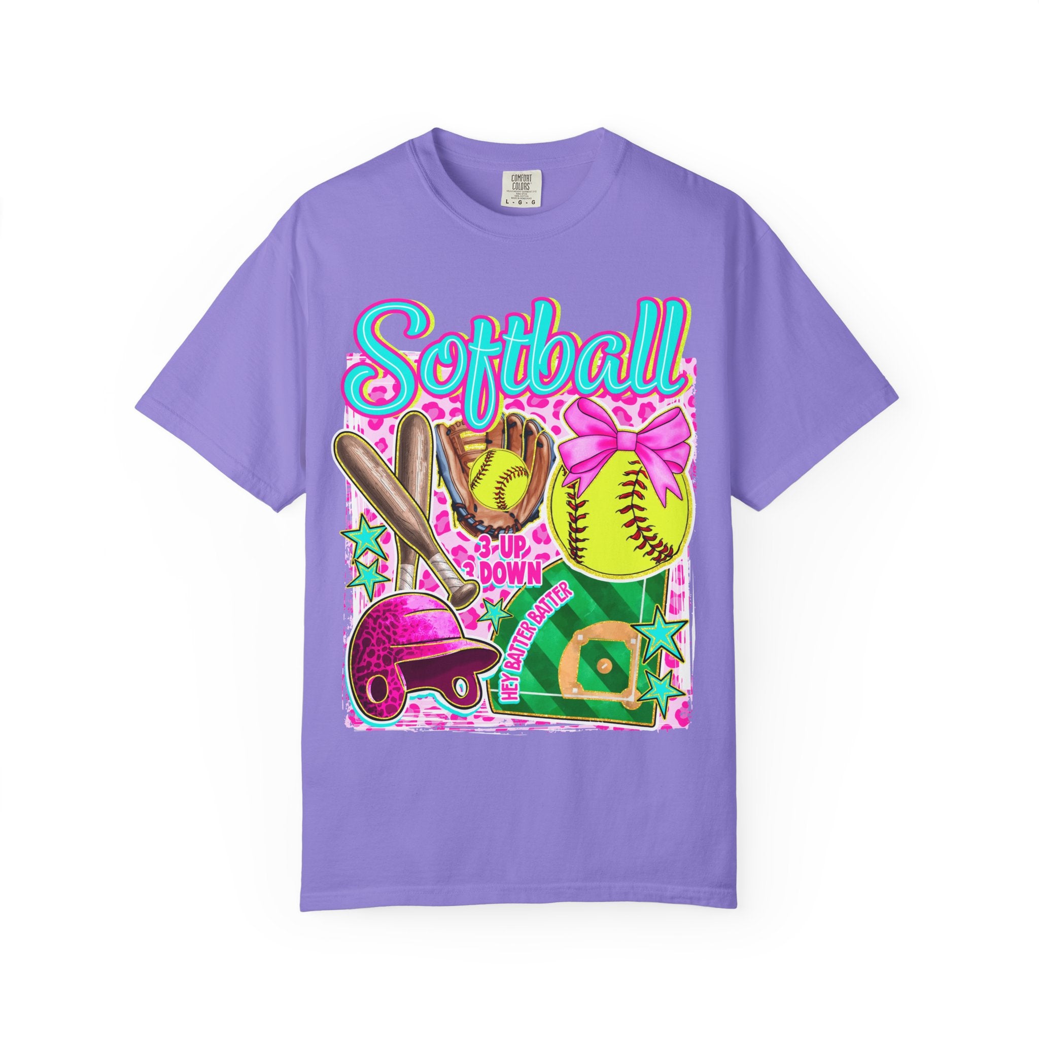 Neon Softball Design Graphic T-Shirt