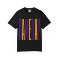 Gameday T-Shirt — Tall Block Letter Sports Tee (Purple & Gold)