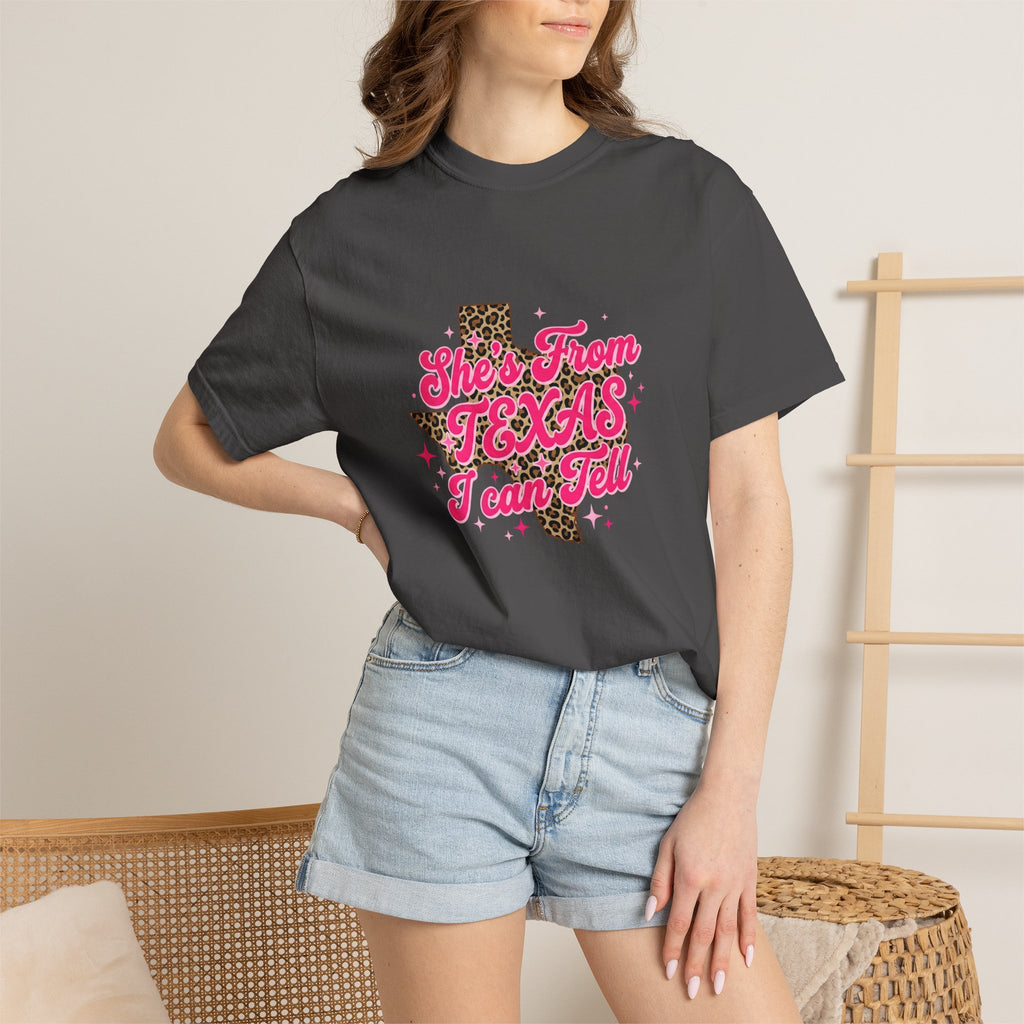 She's From Texas I Can Tell Leopard State Tee